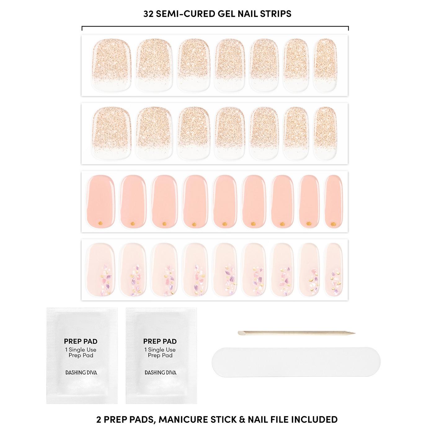 Dashing Diva Glaze Gel Nail Art Strips - Pink Champagne - Shop Nail ...