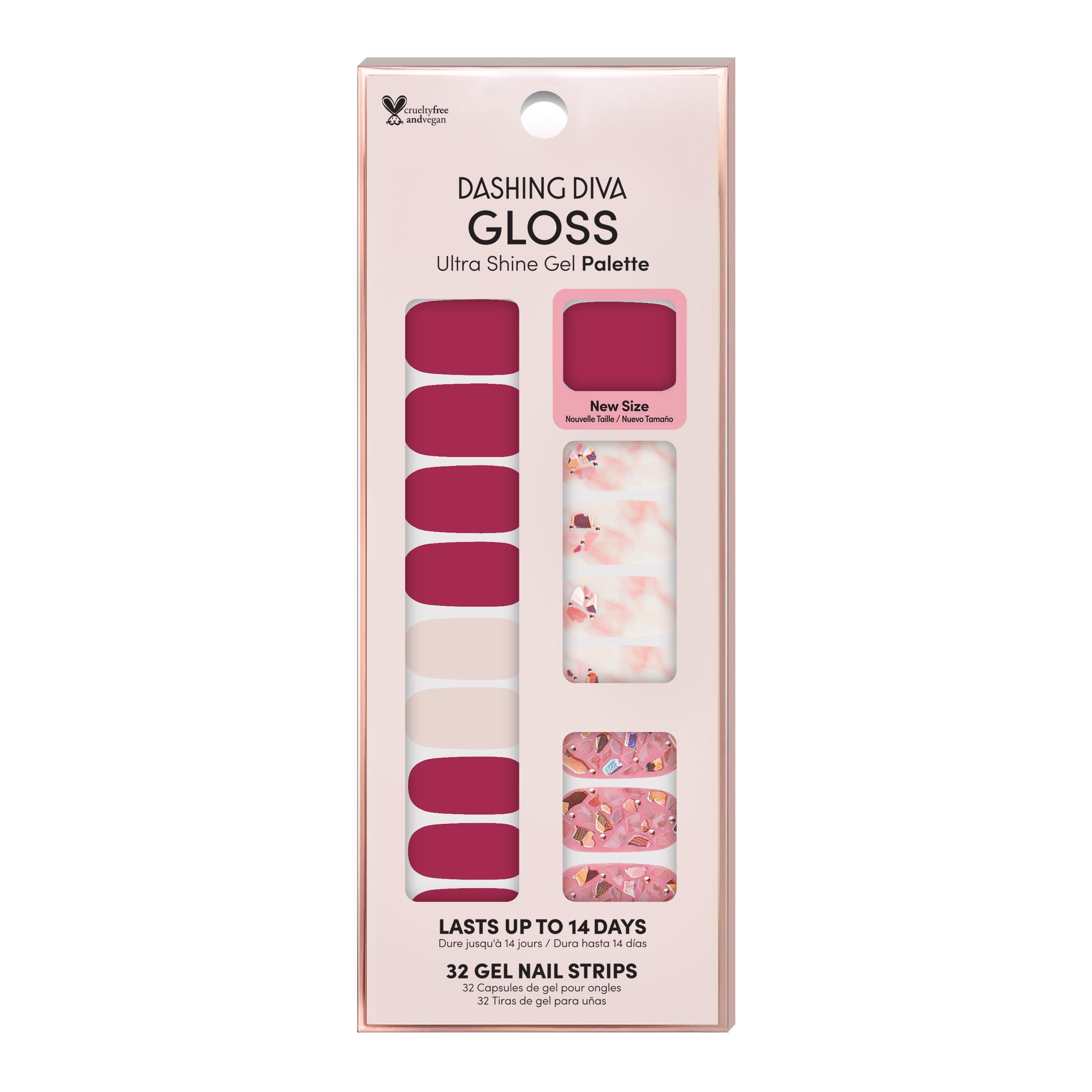 Dashing Diva Gloss Ultra Shine Gel Nail Strips - Berry Bloodstone ...