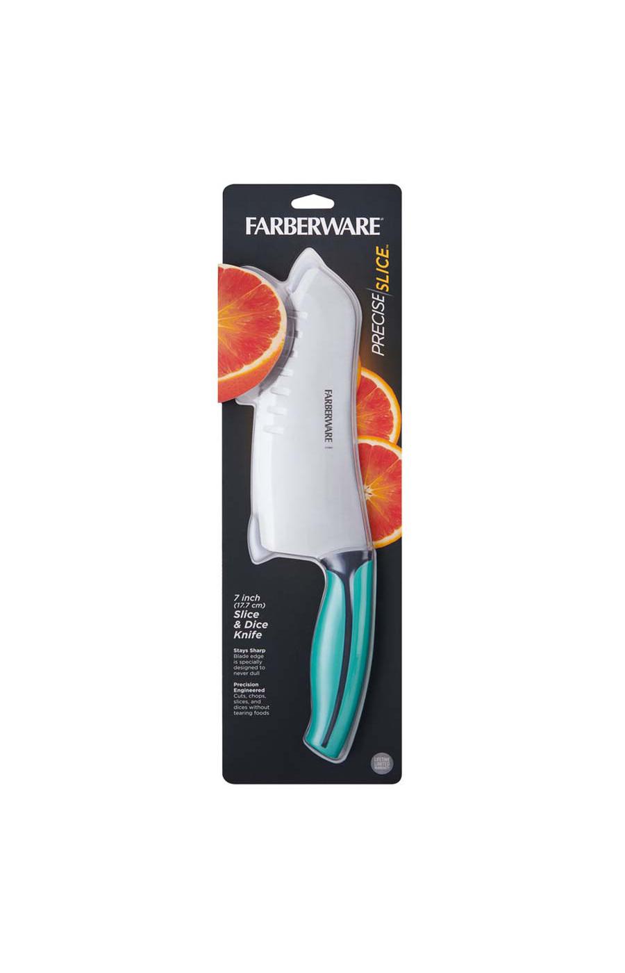 Farberware Precise Slice & Dice Knife Turquoise Handle Shop Knives
