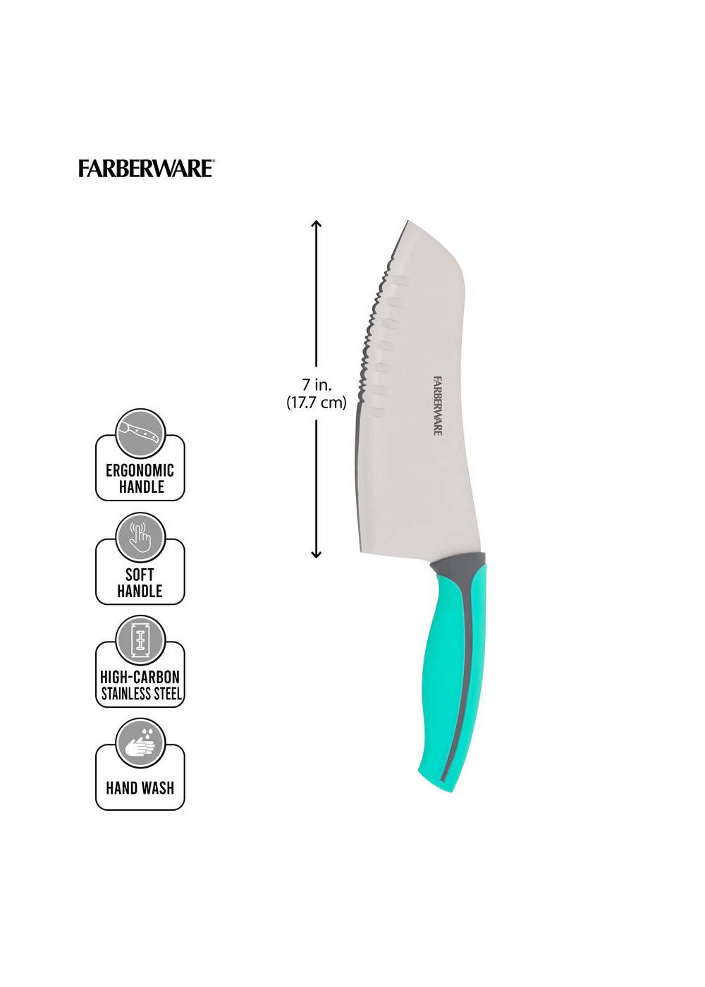 Farberware Precise Slice 3-piece Soft Grip Chef Knife Set, 8-inch Serrated  Chef, 5.5-inch Serrated Utility, and 3.5-inch Trimming Parer, Assorted