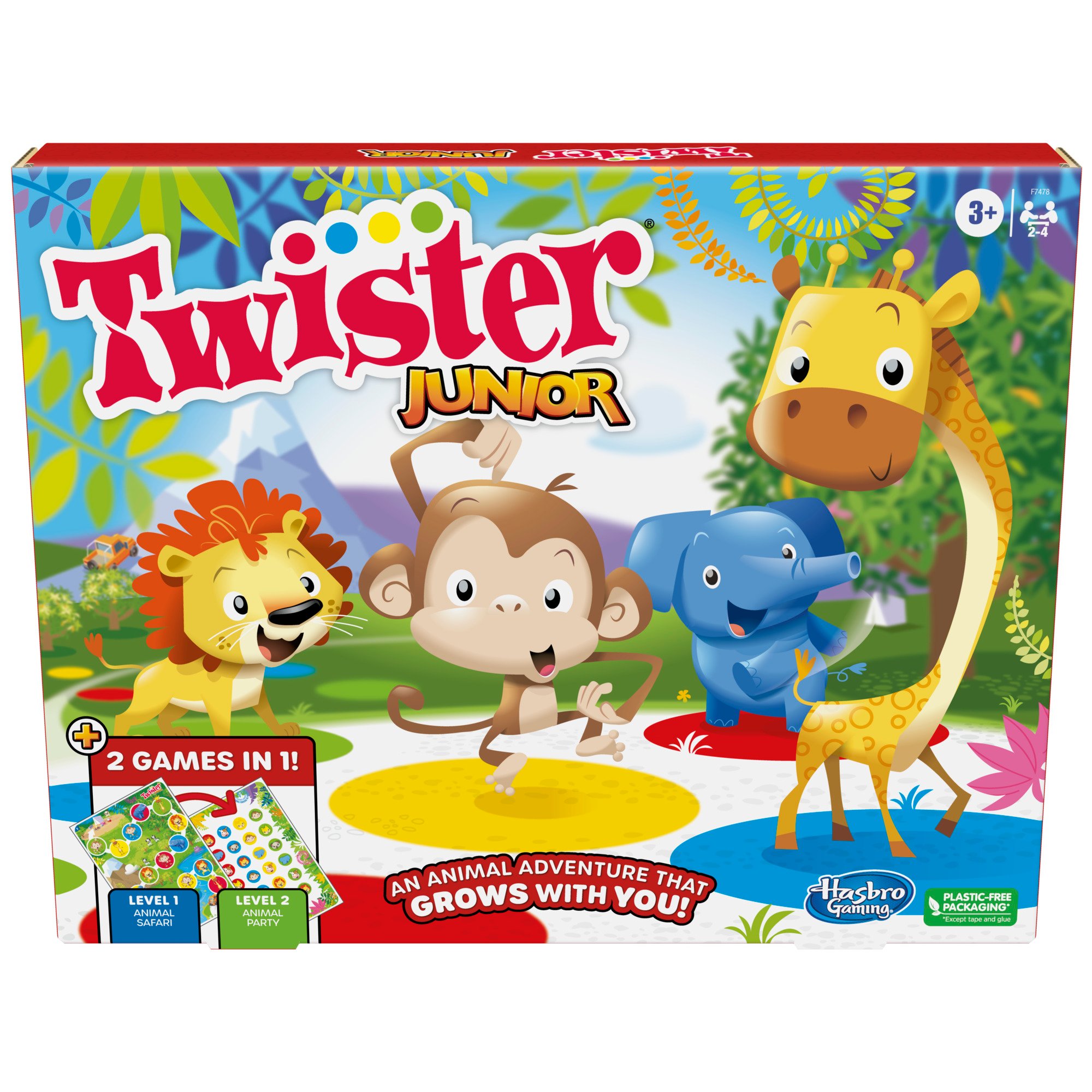 Twister Junior Animal Adventure Edition Kids Game with Dual Sided
