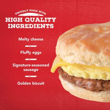 Jimmy Dean Sausage, Egg & Cheese Biscuit Breakfast Sandwiches - Family Pack, 12 ct