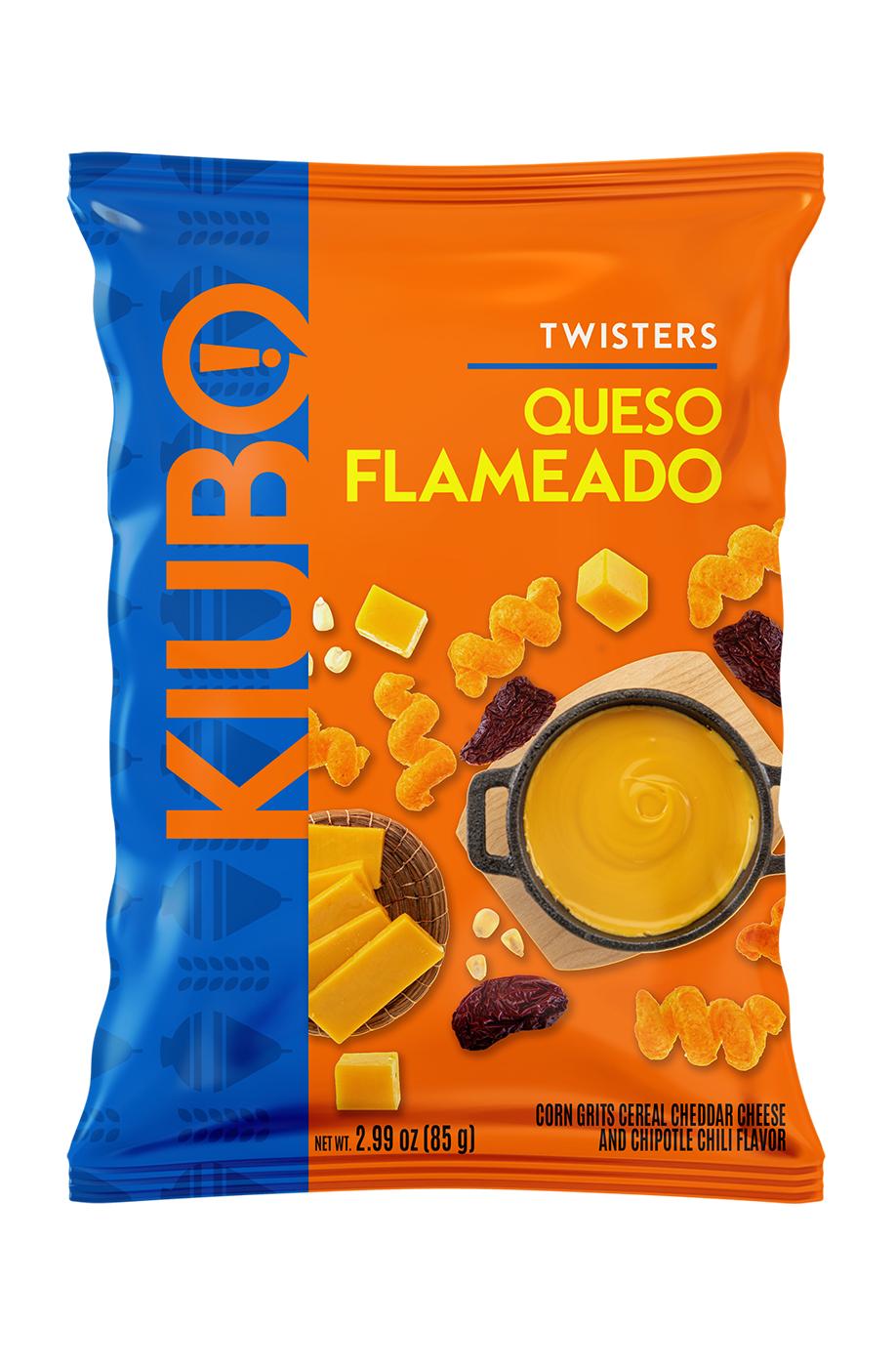 Kiubo Twisters Queso Flameado Corn Grits Snacks; image 1 of 2