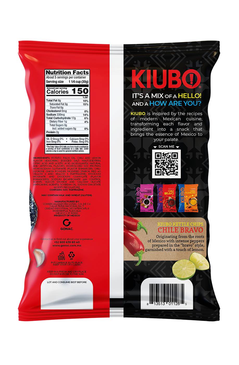 Kiubo Chile Bravo Kettle Chips; image 2 of 2