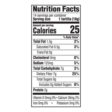 Mission Zero Net Carbs Original Flour Tortillas, Street Taco Size, 14 ct