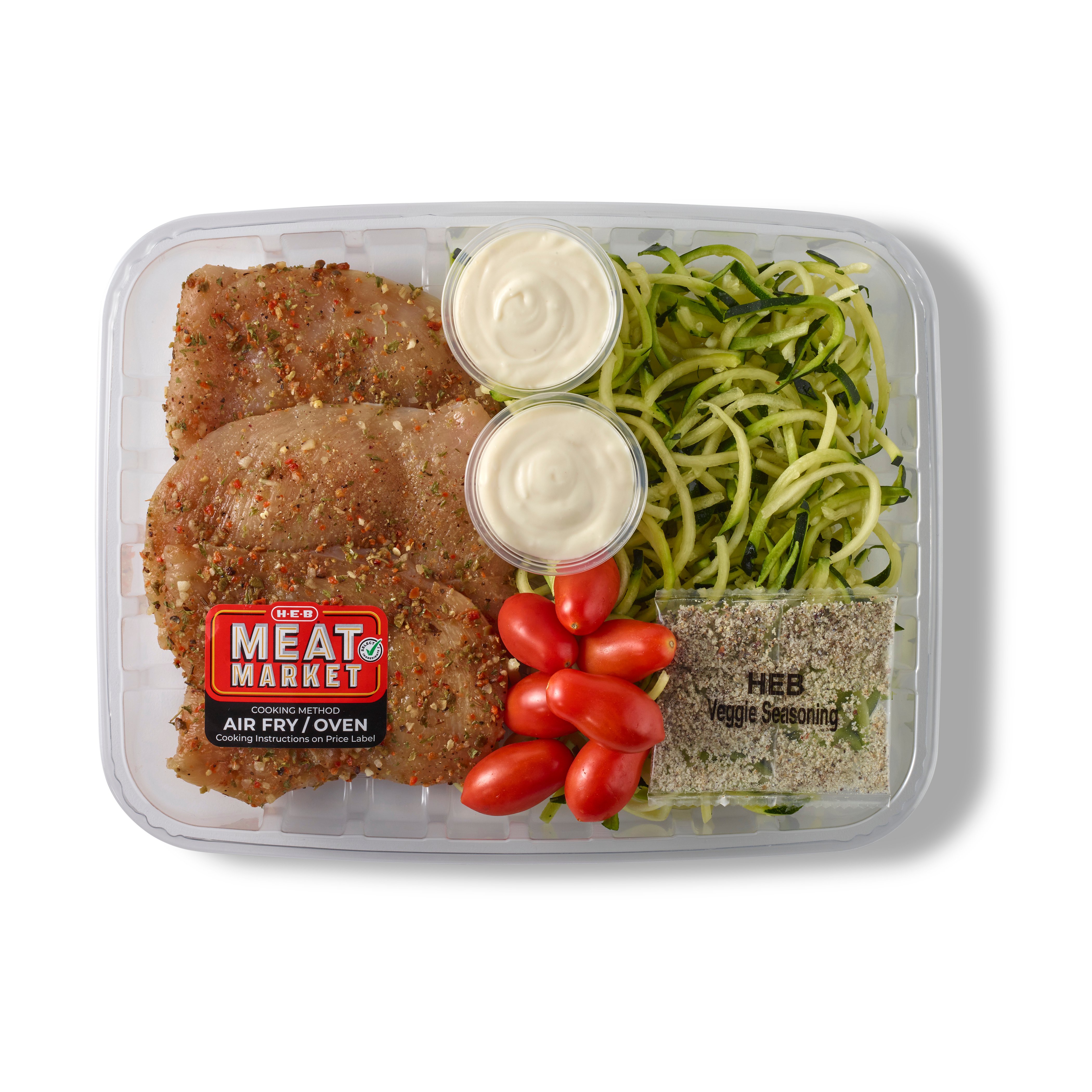 HEB Meat Market Air Fry Kit Chicken Alfredo & Veggies Shop