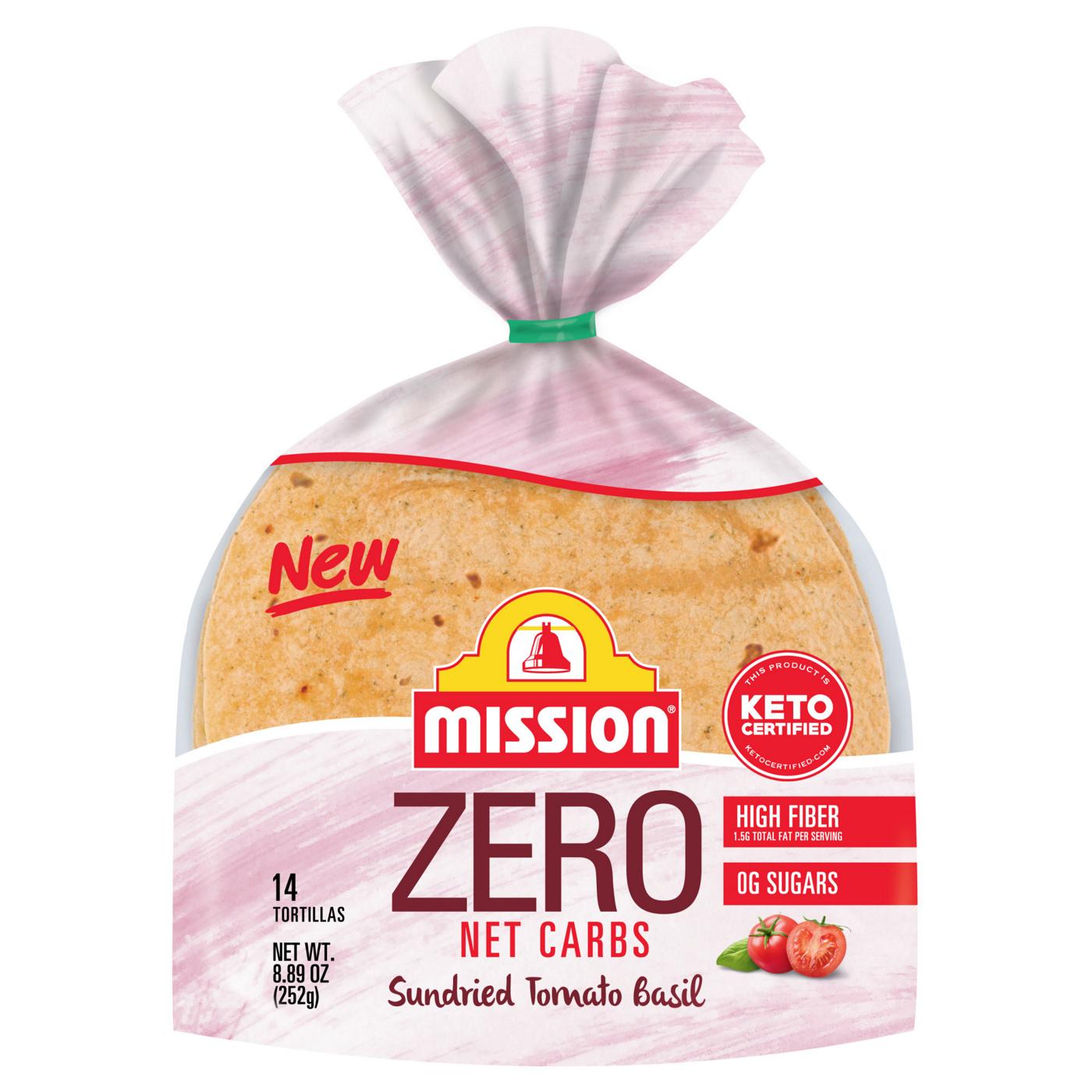 Mission Zero Net Carbs Sundried Tomato Basil Street Taco Tortillas 14 Count; image 1 of 6