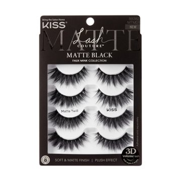 KISS Lash Couture Matte Black Multipack - Matte Twill, 4 pairs