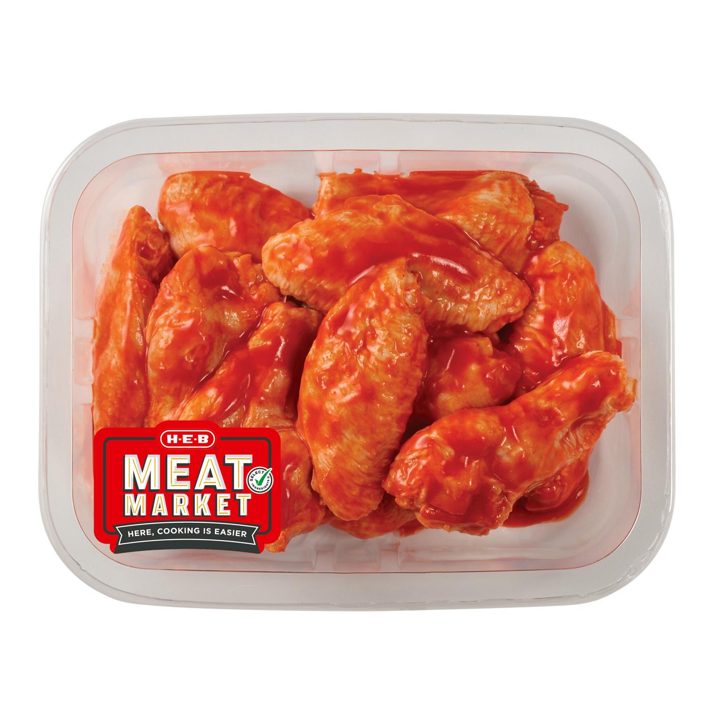 H-E-B Meat Market Marinated Chicken Hot Wings; image 1 of 3