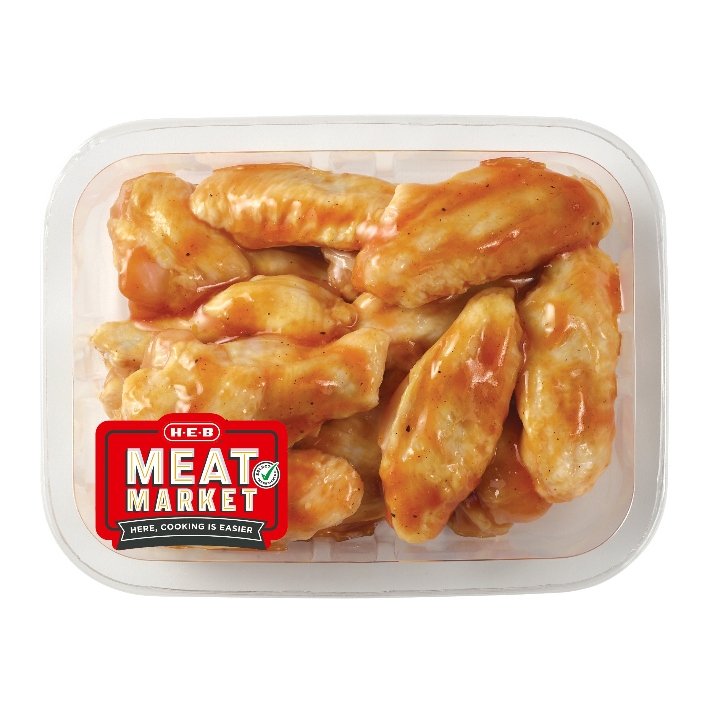 H-E-B Meat Market Marinated Chicken Wings - Honey BBQ - Shop Chicken At ...