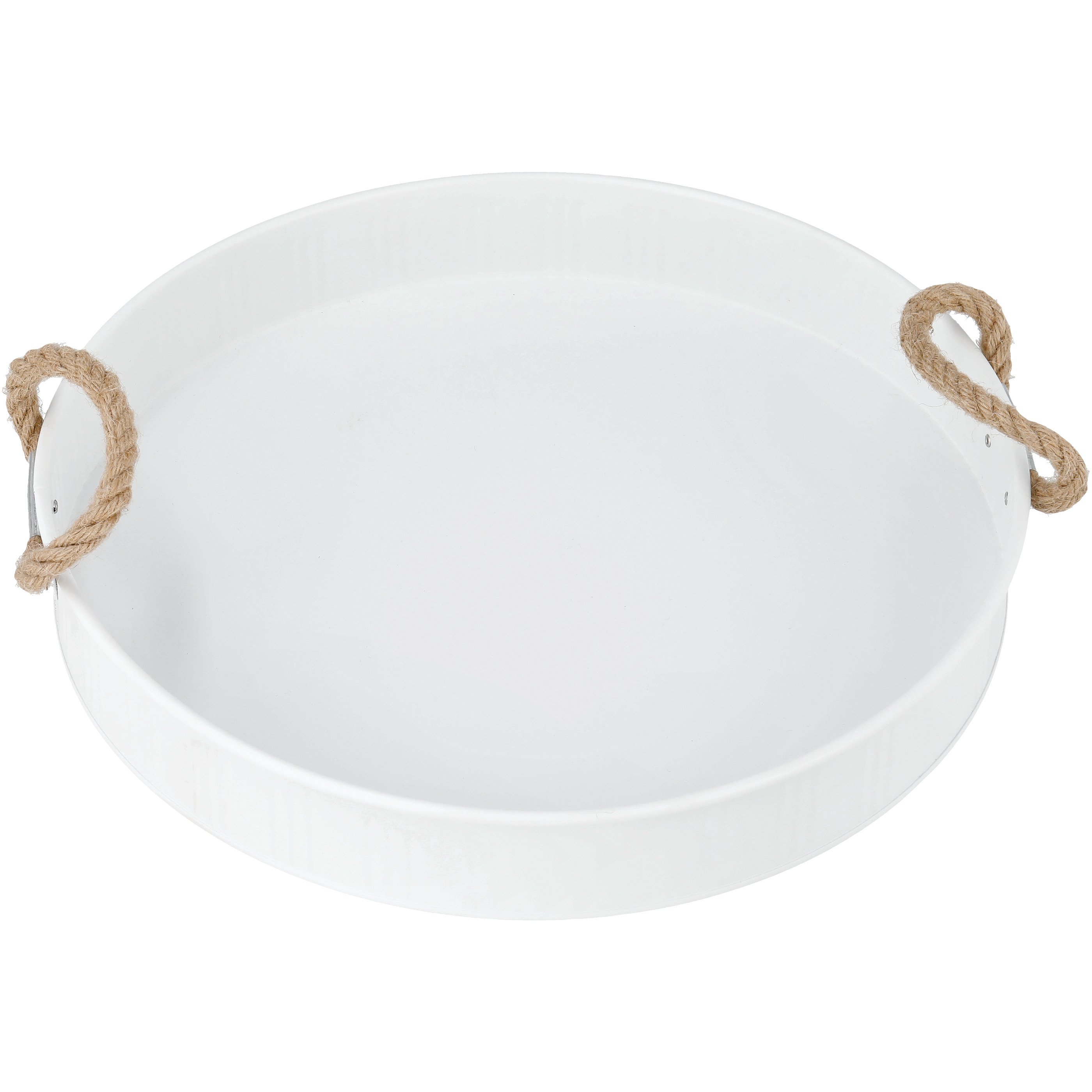 Destination Holiday Summer Metal Round Serving Tray with Robe Handles ...