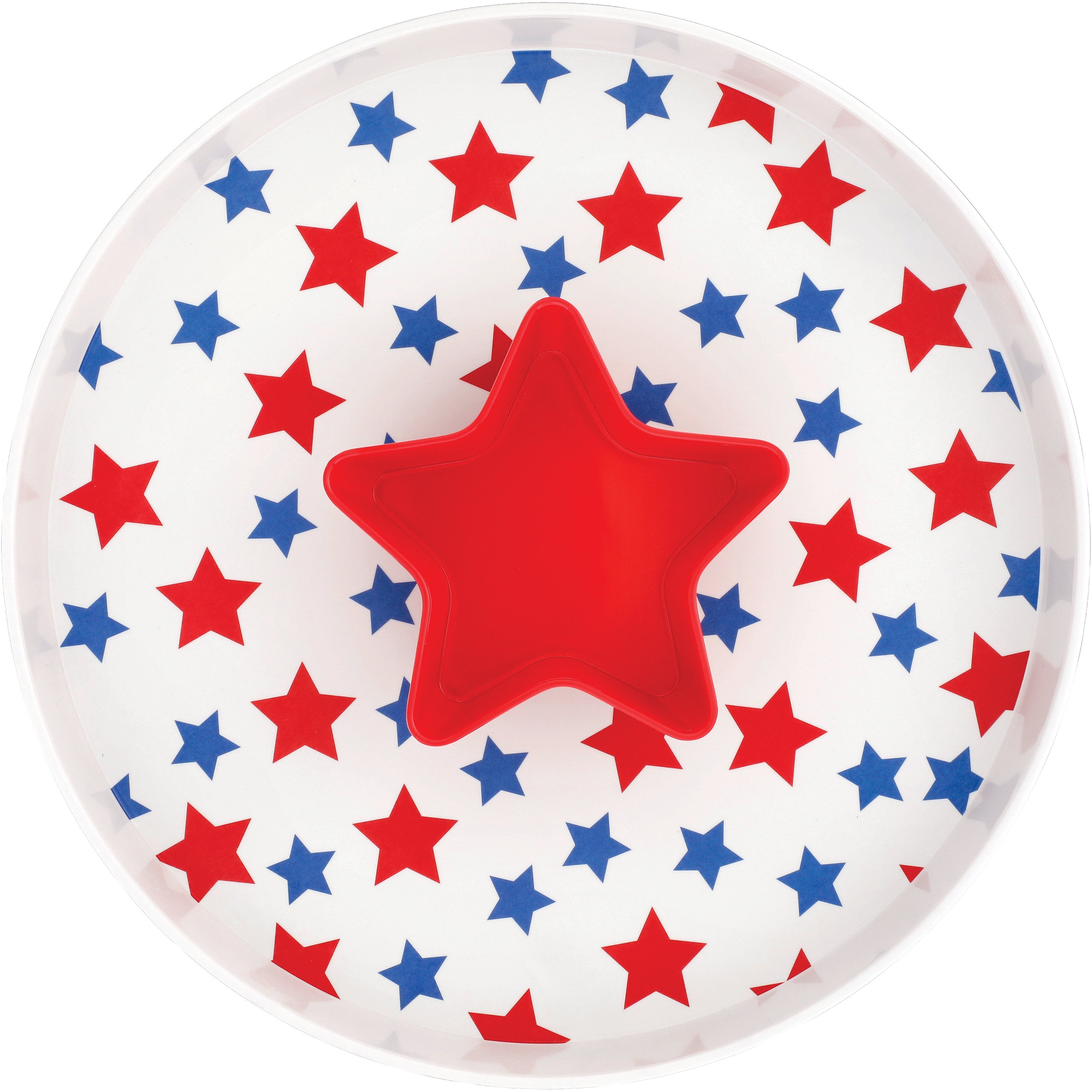 Destination Holiday Stars Melamine Patriotic Chip/Dip Serving Platter