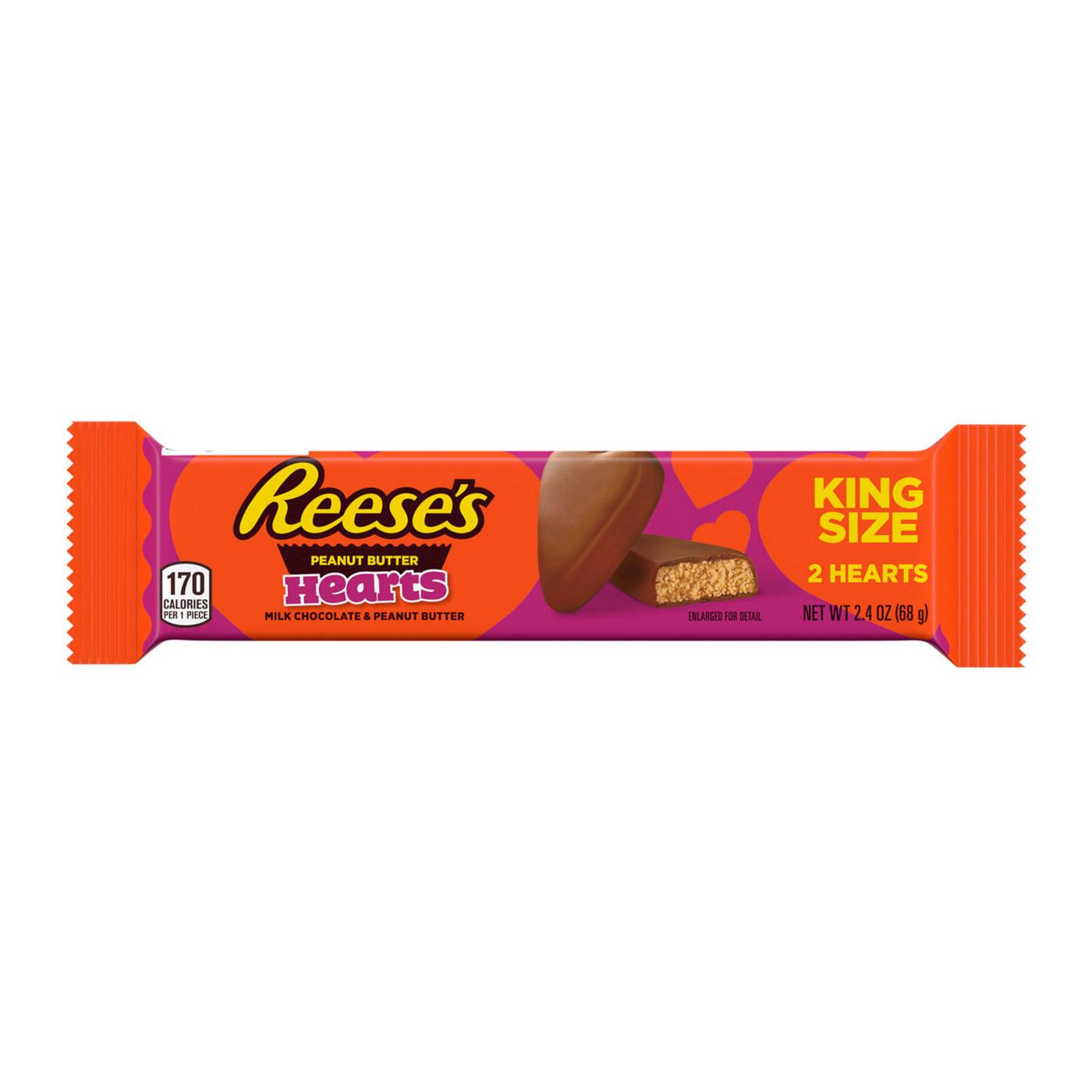 Reese's Milk Chocolate Peanut Butter Hearts Valentine's Candy - King Size; image 1 of 7