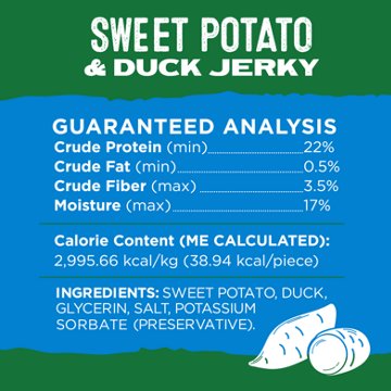 H-E-B Texas Pets Dog Treats - Sweet Potato & Duck Jerky, 16 oz