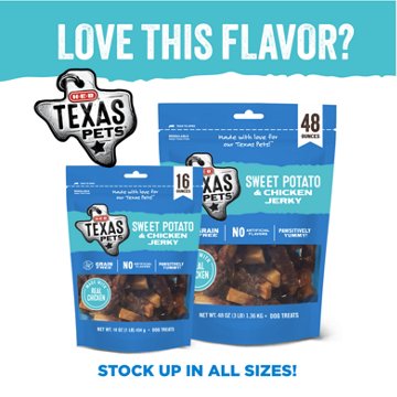 H-E-B Texas Pets Dog Treats - Sweet Potato & Chicken Jerky, 16 oz
