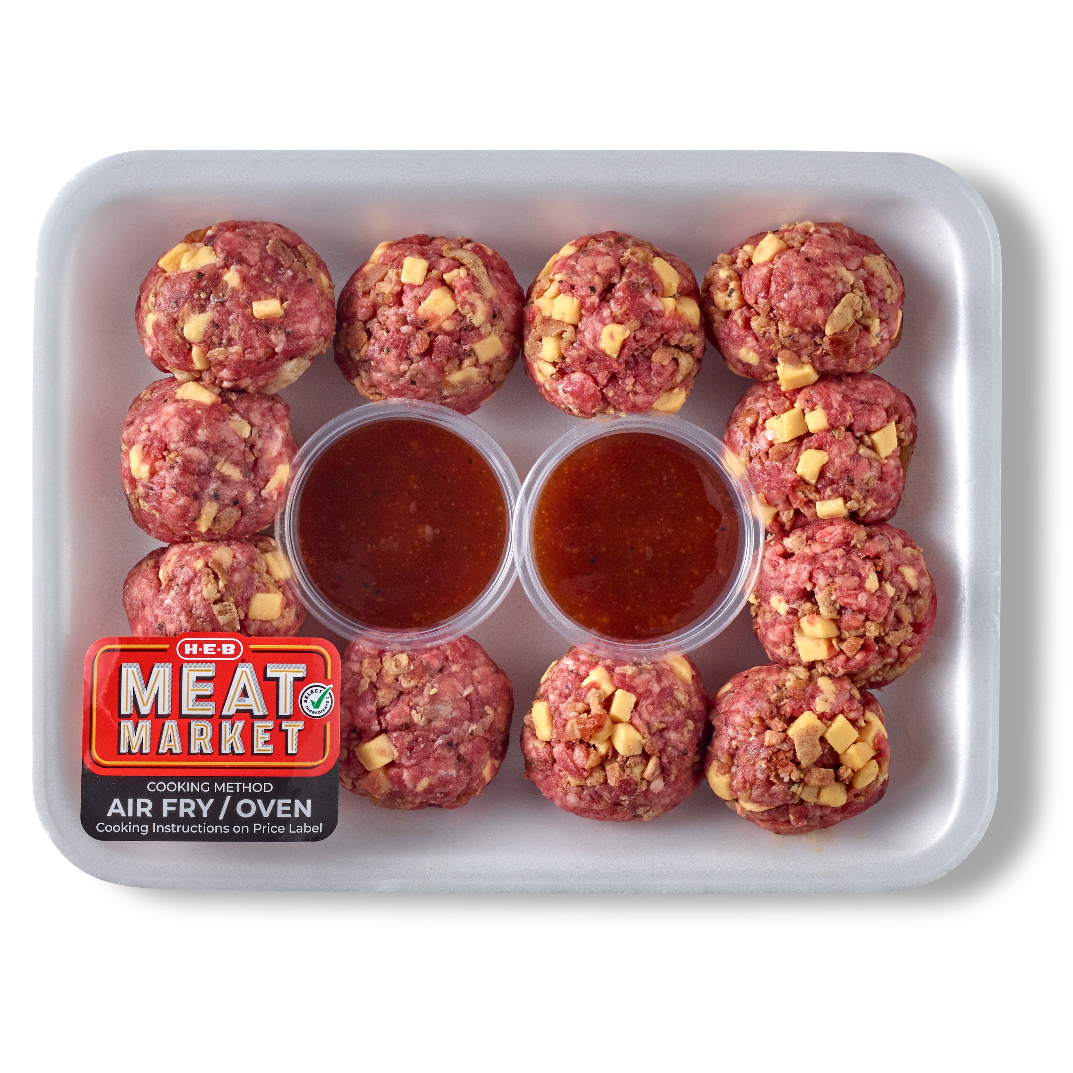 HEB Meat Market Bacon Cheddar Beef Meatballs Honey BBQ Sauce Shop