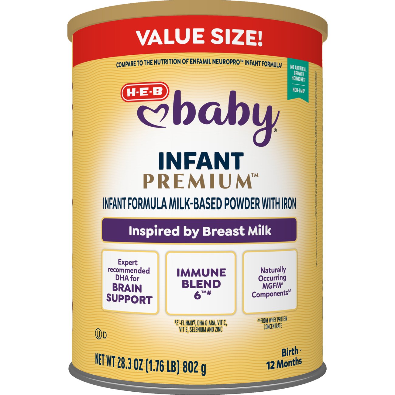 H-E-B Baby Milk Based Infant Formula, 28.3 oz