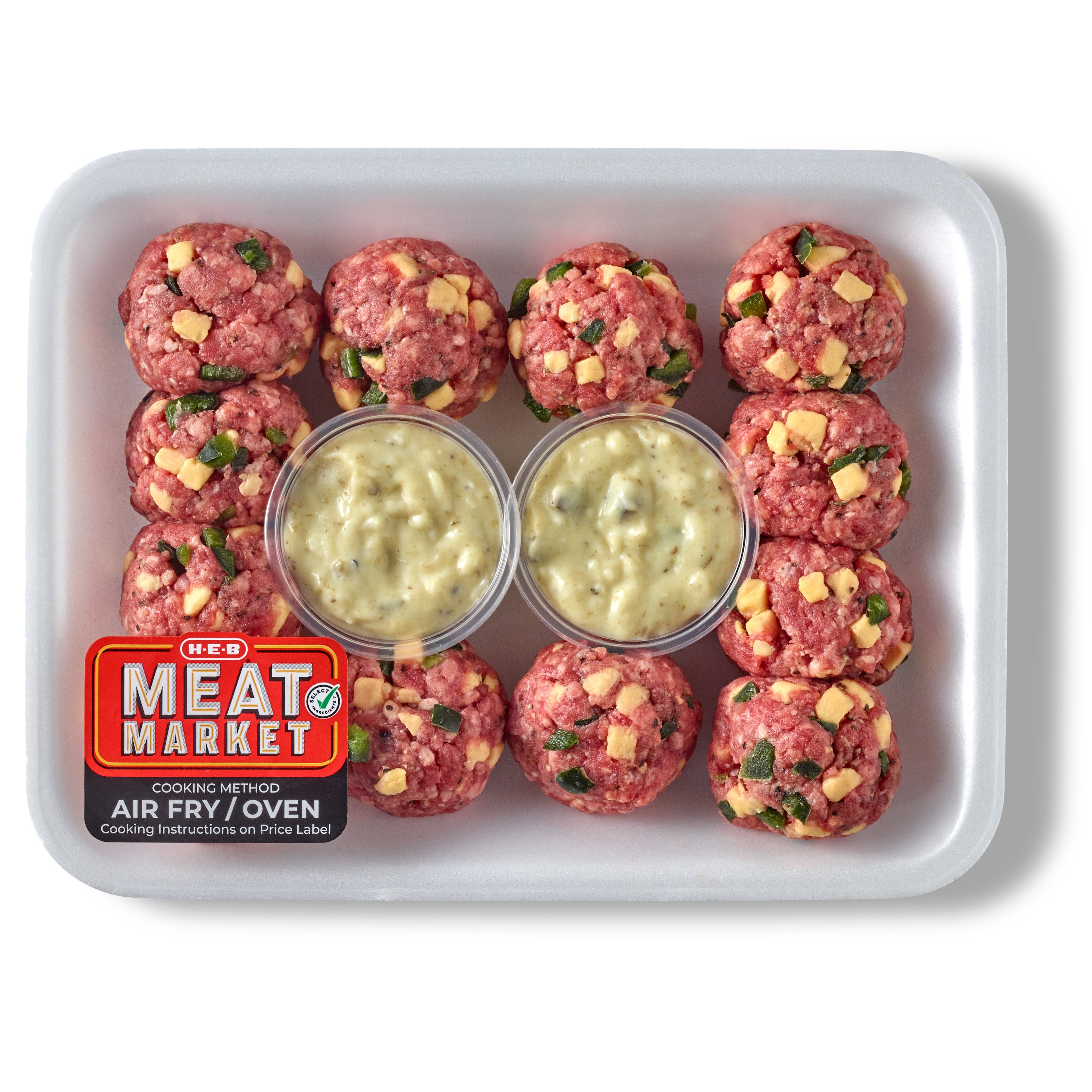 HEB Meat Market Poblano Cheddar Beef Meatballs Crema Sauce Shop