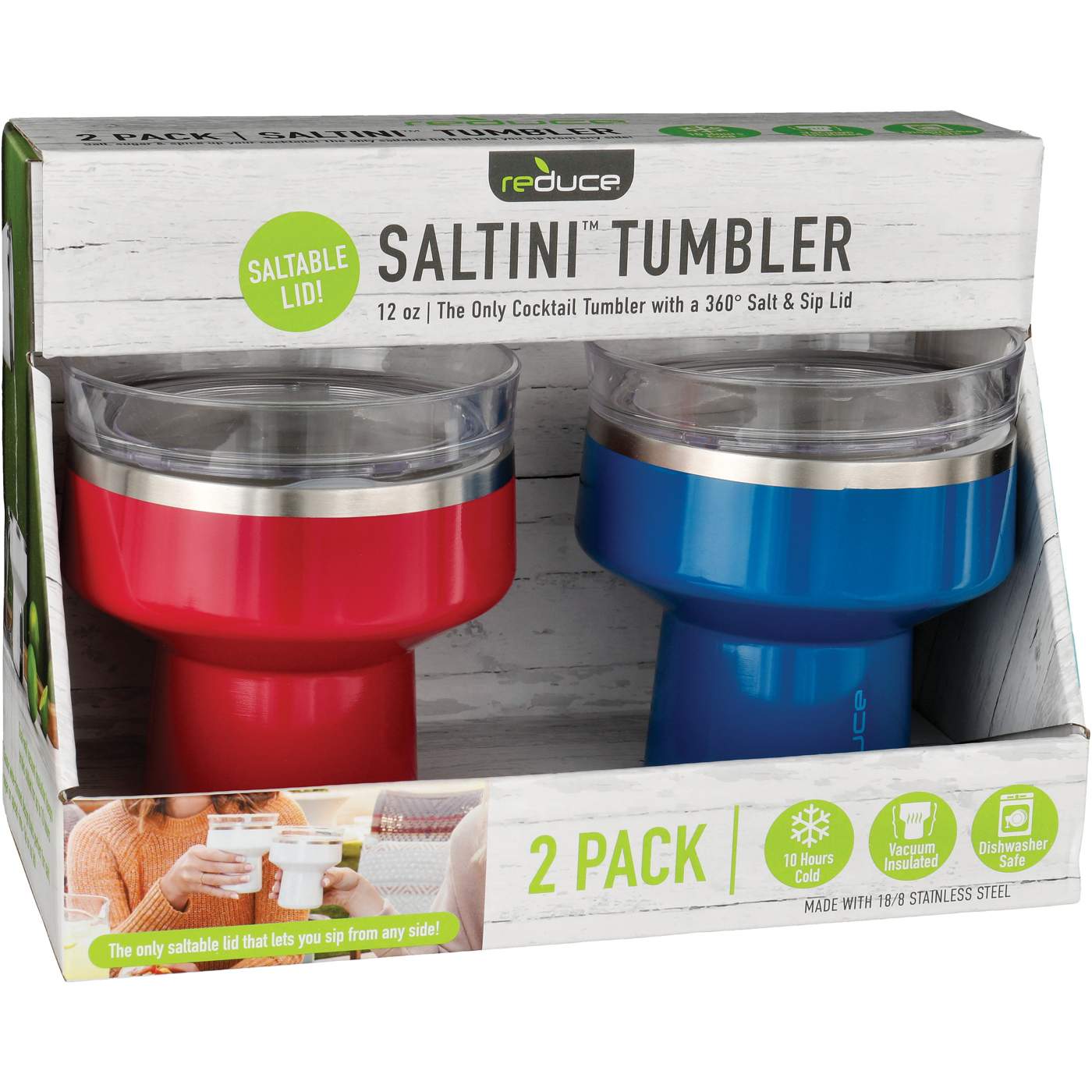 Reduce 2 Vacuum Insulated Stainless Steel Saltini Cocktail