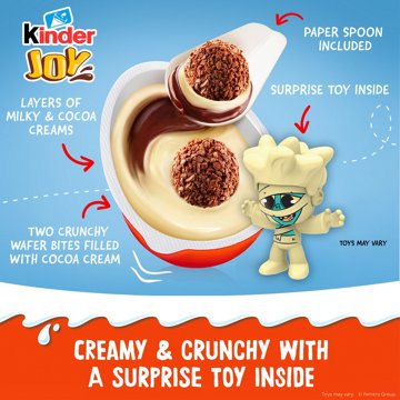 Kinder Joy Chocolate Egg + Glow in the Dark Halloween Toy, 6 pk