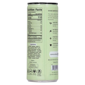 Pop & Bottle +Reishi & Maitake Matcha Green Tea Oat Milk Latte