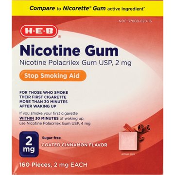 H-E-B Nicotine Gum 2mg - Cinnamon, 160 ct