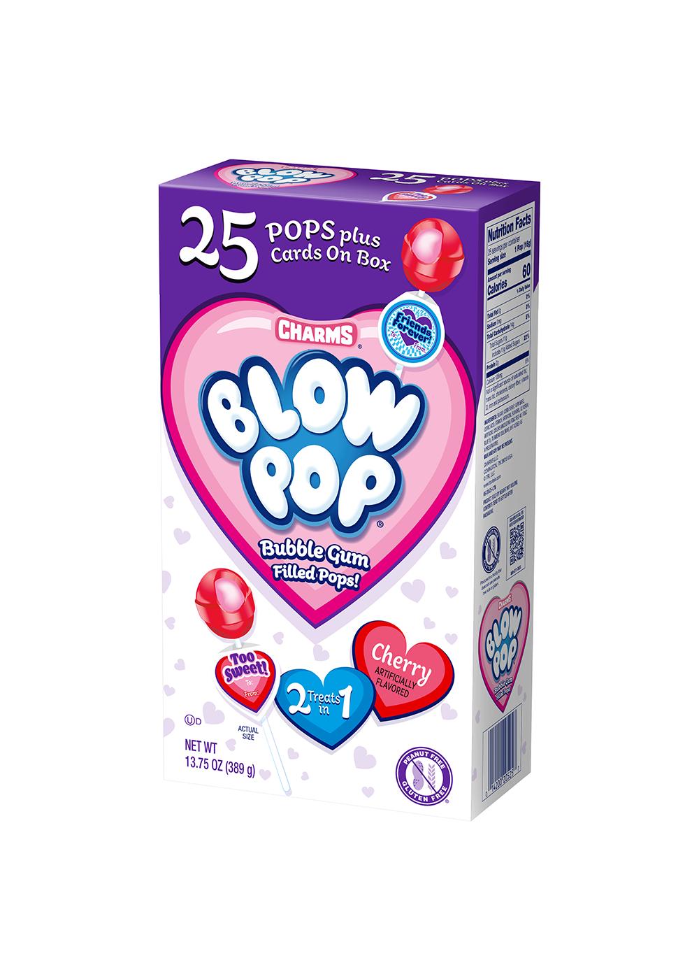 Charms Cherry Blow Pops Valentine Exchange Candy; image 1 of 2