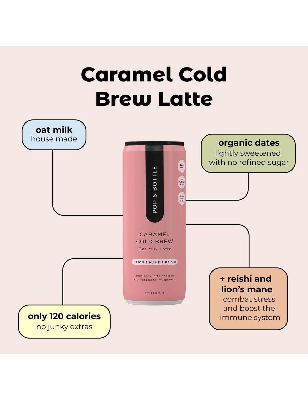 Pop & Bottle +Lion's Mane & Reishi Caramel Cold Brew Oat Milk Latte; image 5 of 5