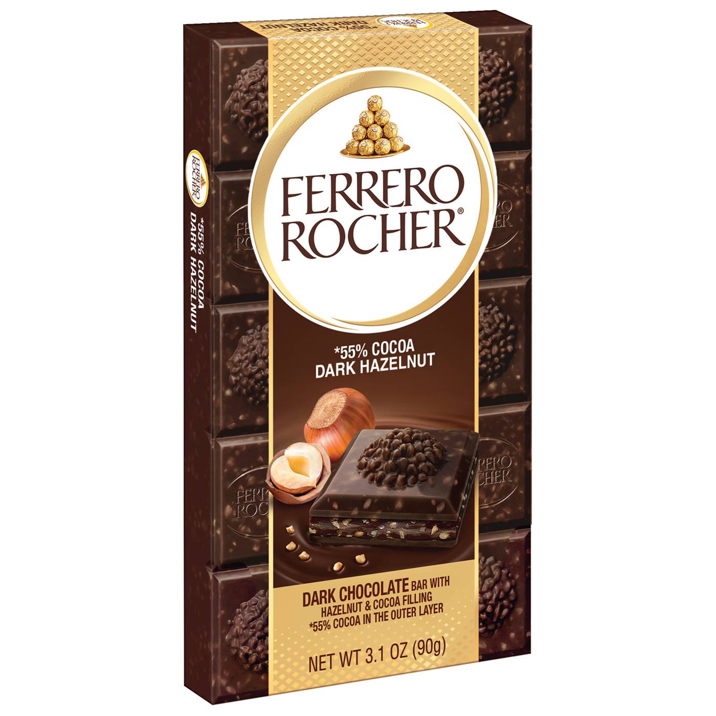 Ferrero Rocher 55% Cocoa Dark Hazelnut Chocolate Bar; image 2 of 5