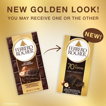 Ferrero Rocher 70% Cocoa Dark Hazelnut Chocolate Bar