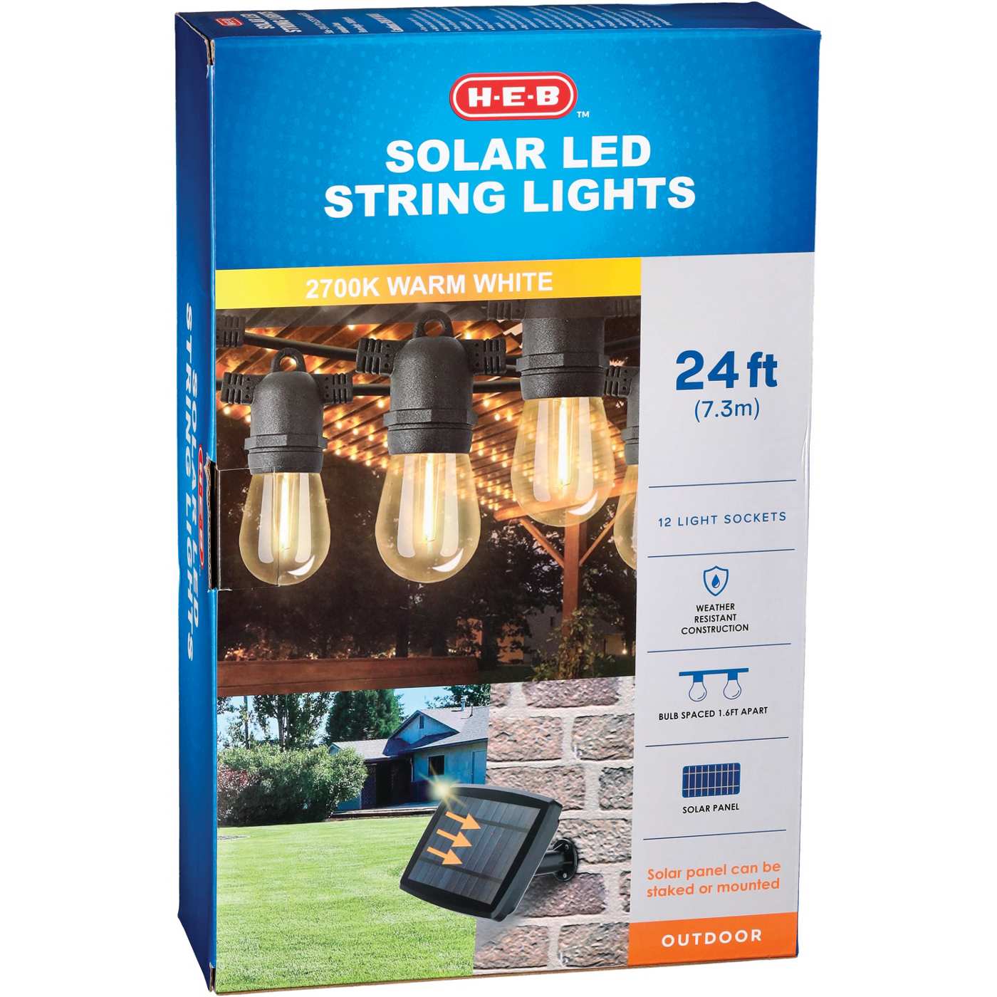 H-E-B Solar-Power LED String Lights; image 1 of 4