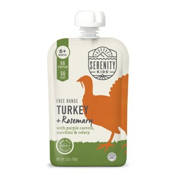 Serenity Kids Baby Food Pouch - Pasture Raised Turkey & Rosemary Puree