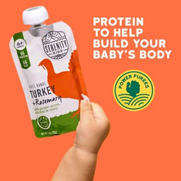 Serenity Kids Baby Food Pouch - Pasture Raised Turkey & Rosemary Puree