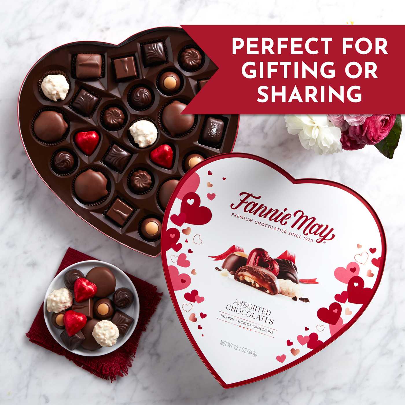 Fannie May Assorted Chocolates Valentine's Heart Gift Box; image 4 of 7