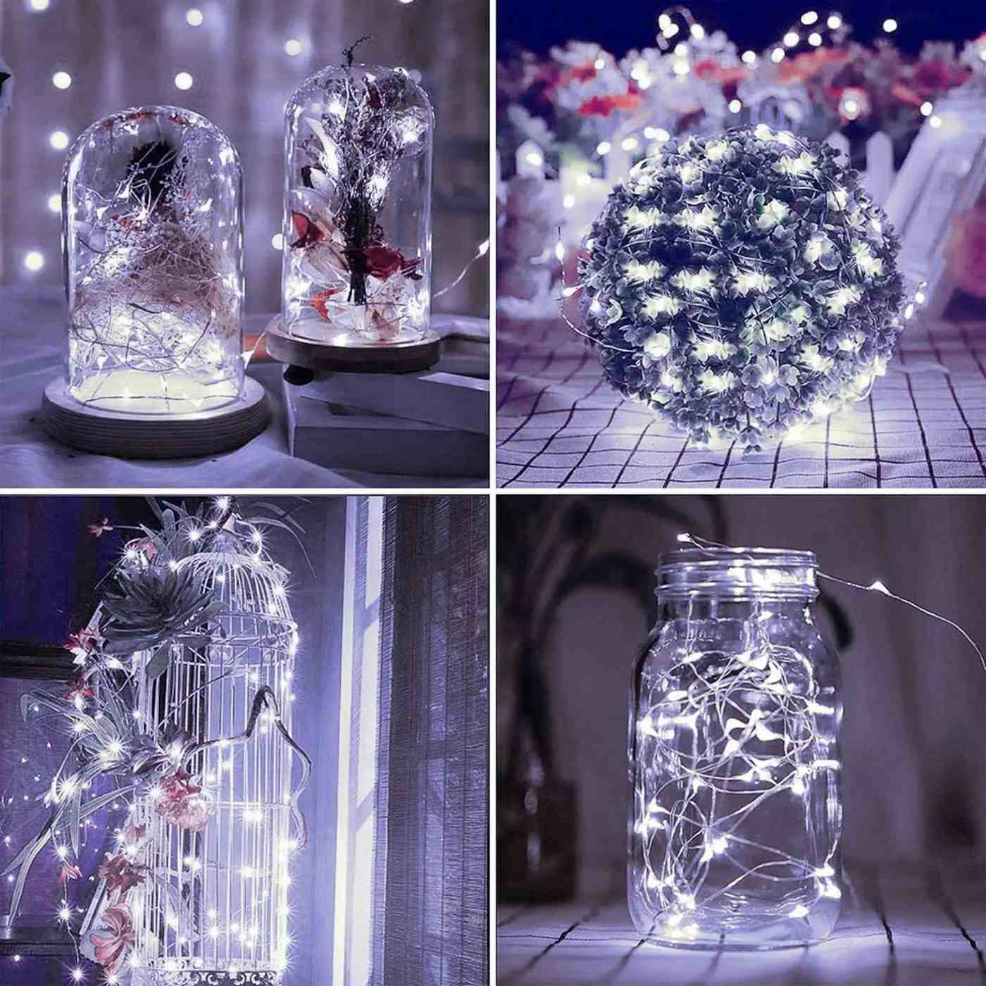 Destination Holiday Solar-Powered LED Fairy String Lights - White; image 3 of 4