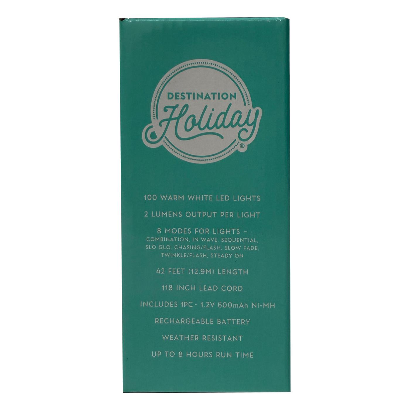 Destination Holiday SolarPowered LED Fairy String Lights Warm White