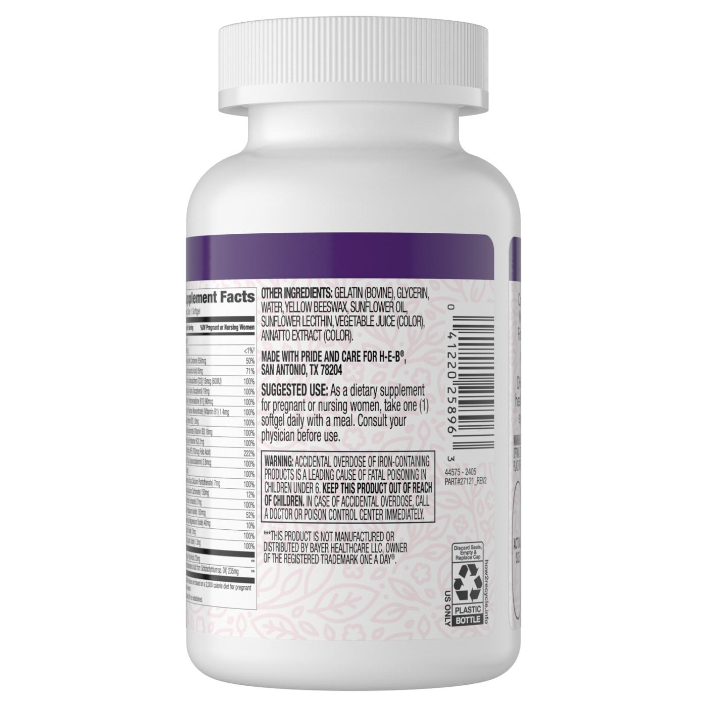 H-E-B Prenatal Multivitamin & DHA Softgels; image 6 of 6