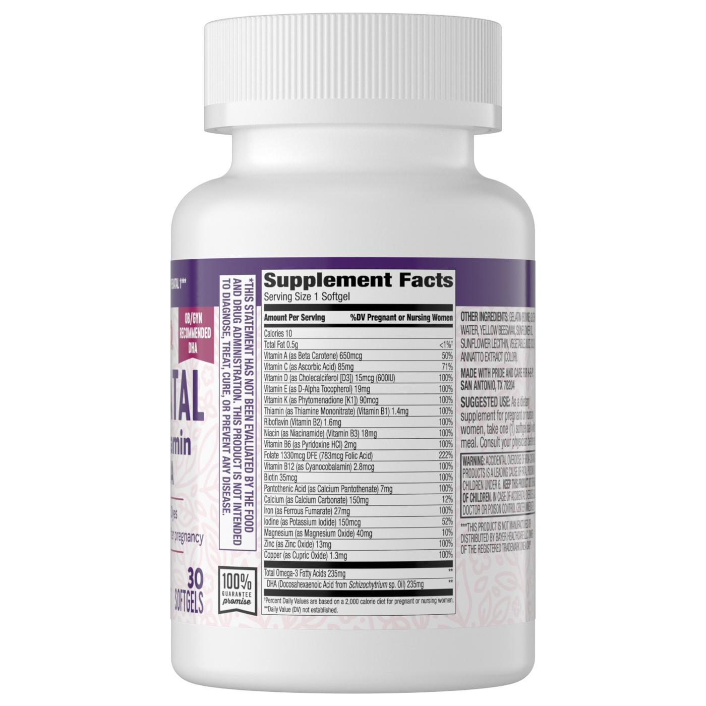 H-E-B Prenatal Multivitamin & DHA Supplement Softgels; image 4 of 6