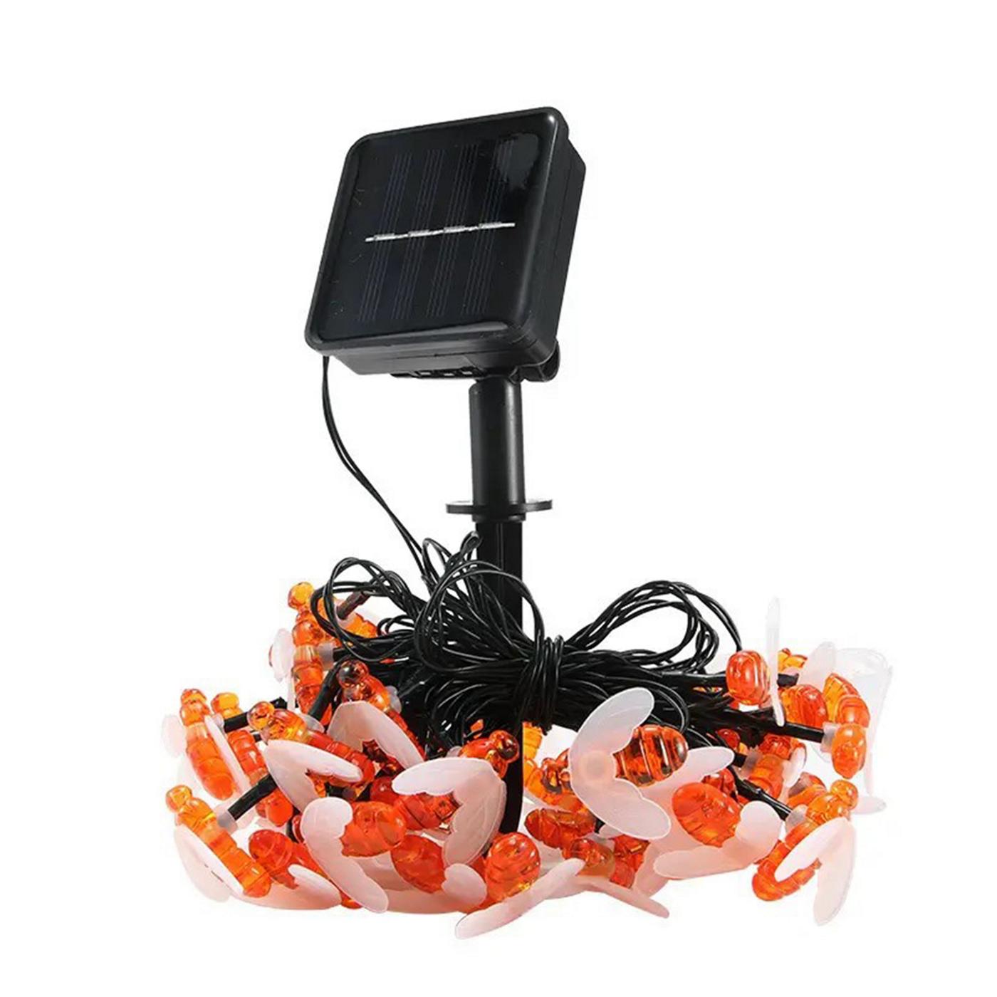 Destination Holiday Solar-Powered Bee Shape LED String Lights; image 5 of 6