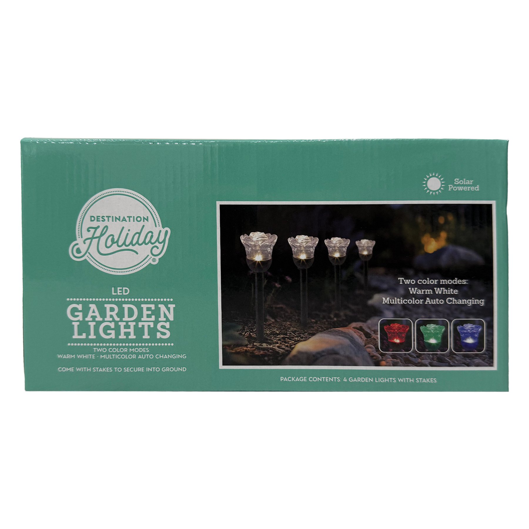 Destination Holiday SolarPowered Color Changing Flower Shape Garden