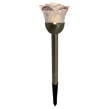 Destination Holiday Solar-Powered Color Changing Flower Shape Garden Light Stakes, 4 pk