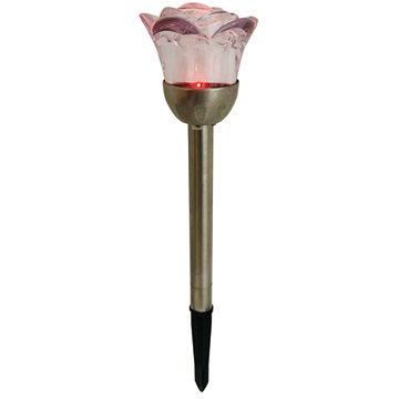 Destination Holiday Solar-Powered Color Changing Flower Shape Garden Light Stakes, 4 pk
