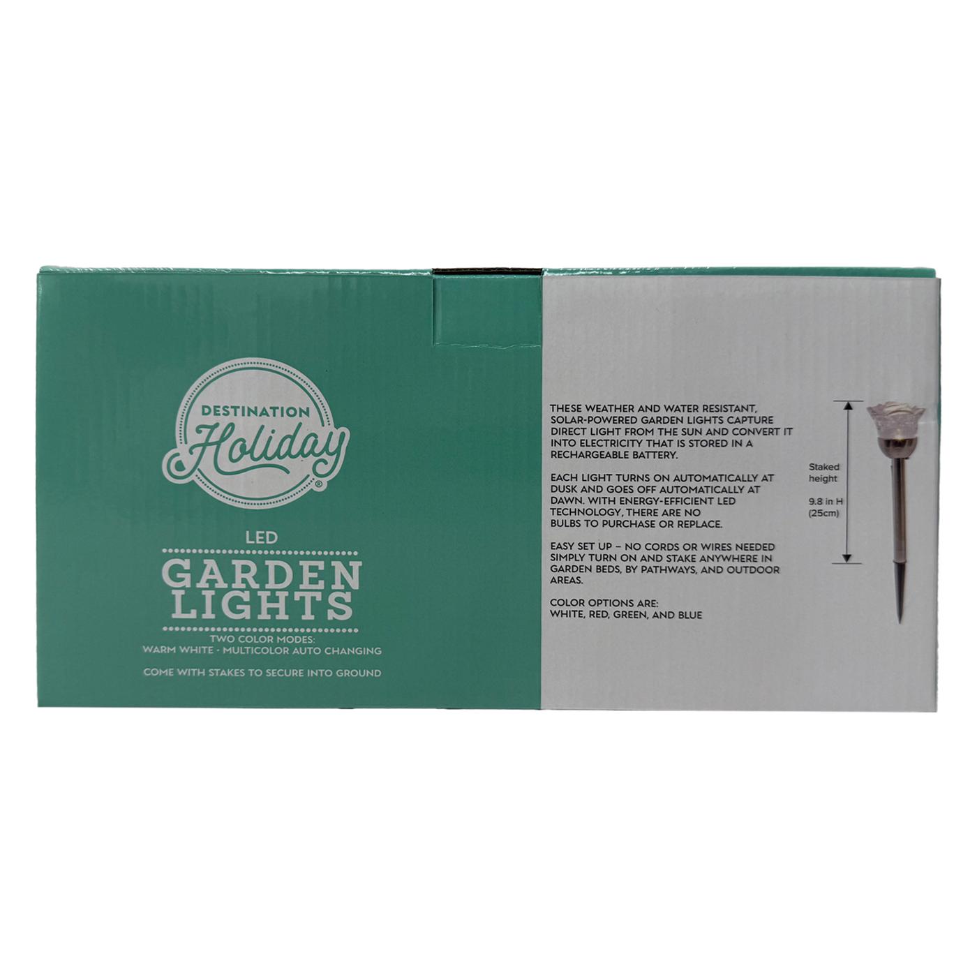 Destination Holiday Solar-Powered Color Changing Flower Shape Garden Light Stakes; image 5 of 8