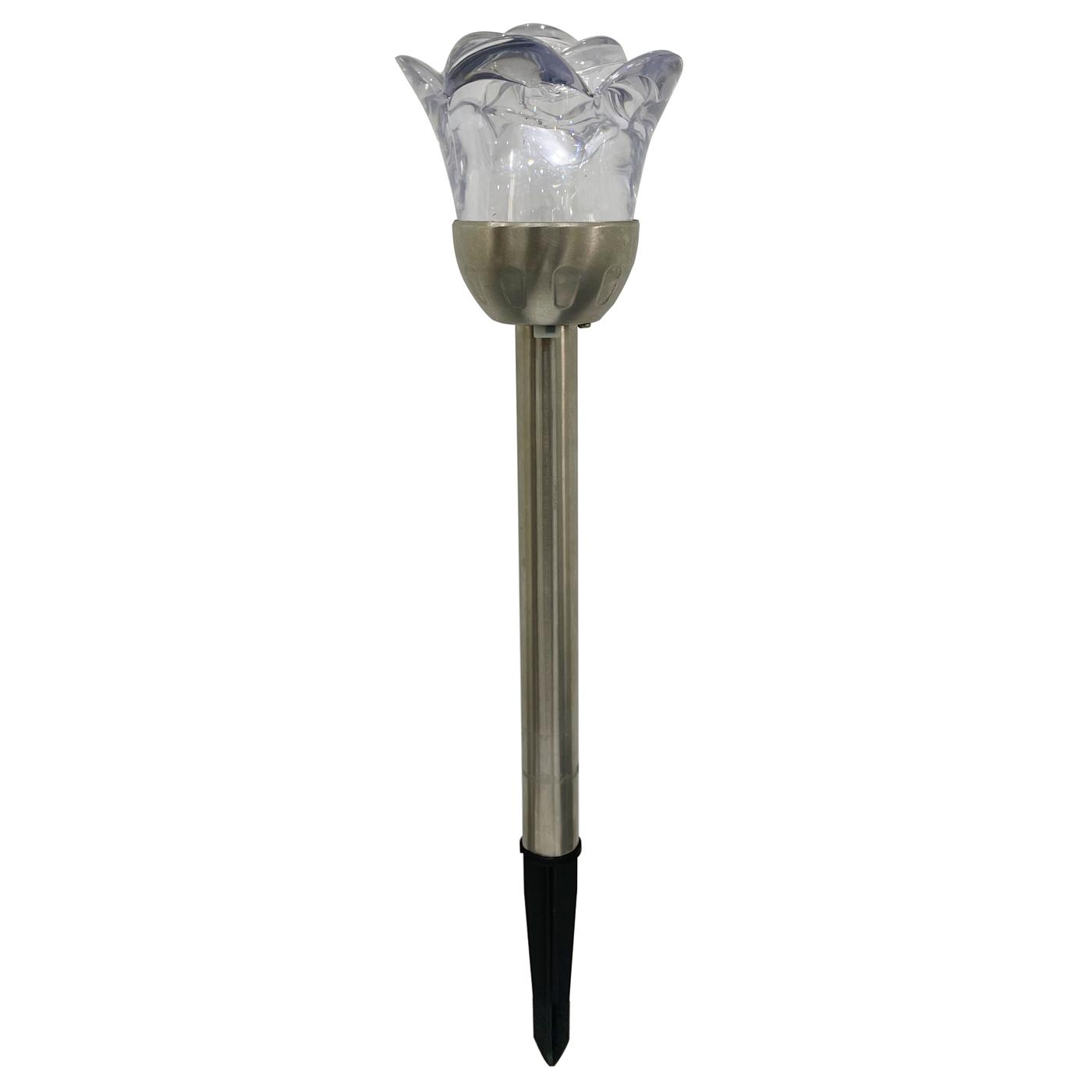 Destination Holiday Solar-Powered Color Changing Flower Shape Garden Light Stakes; image 7 of 8