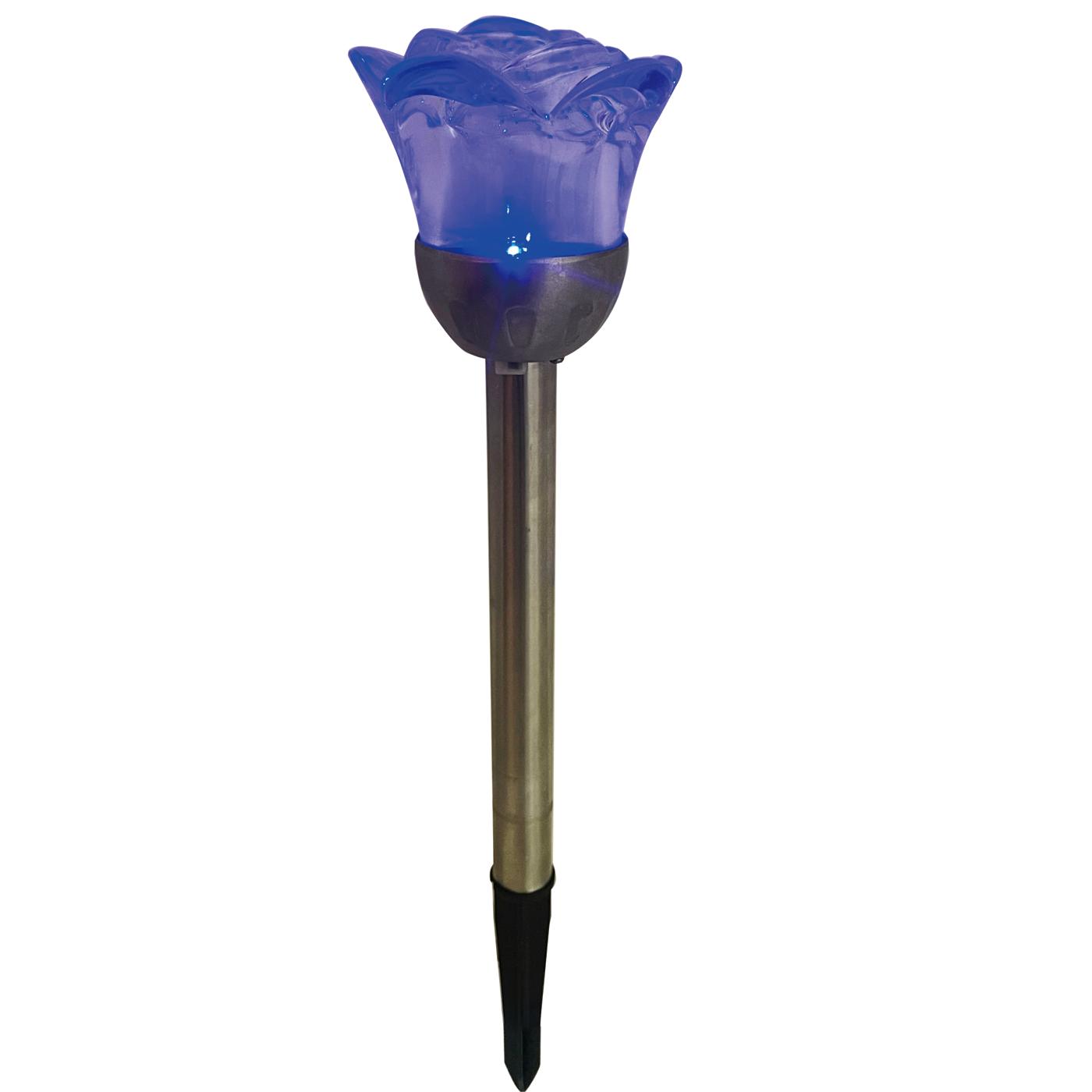 Destination Holiday Solar-Powered Color Changing Flower Shape Garden Light Stakes; image 8 of 8