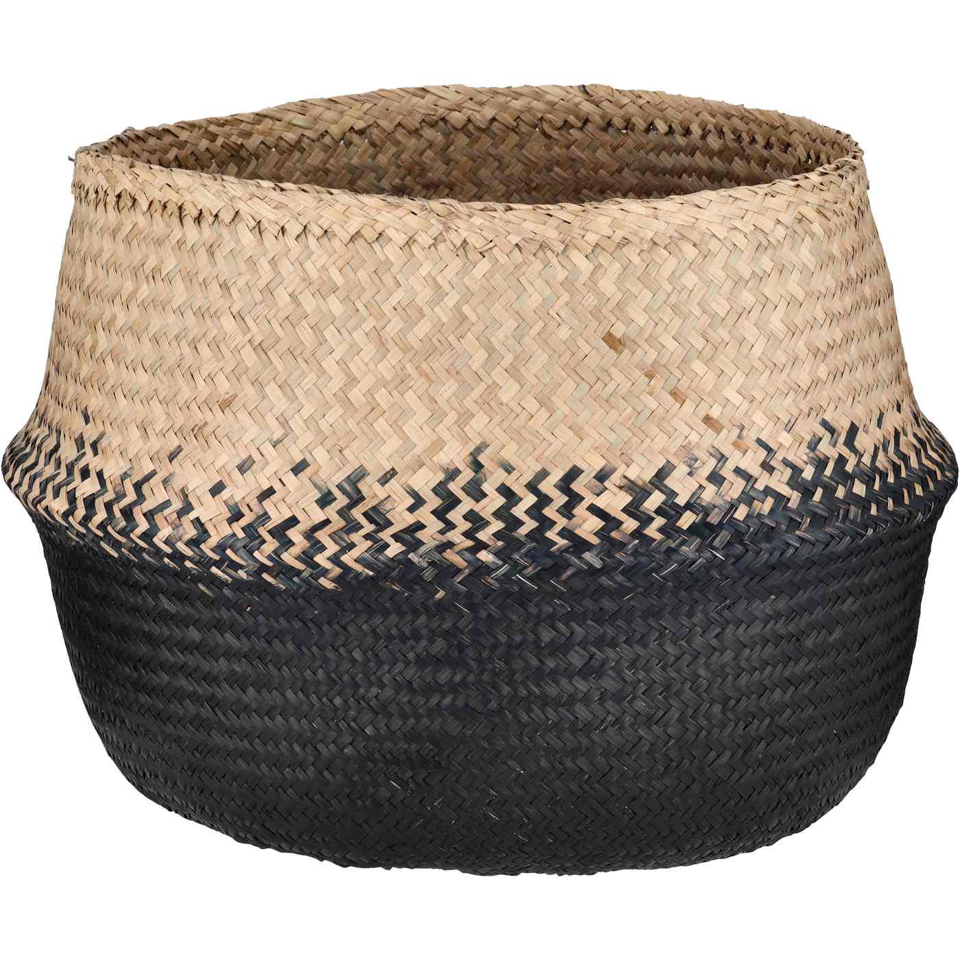 Haven + Key Dyed Seagrass Belly Basket - Midnight; image 1 of 2