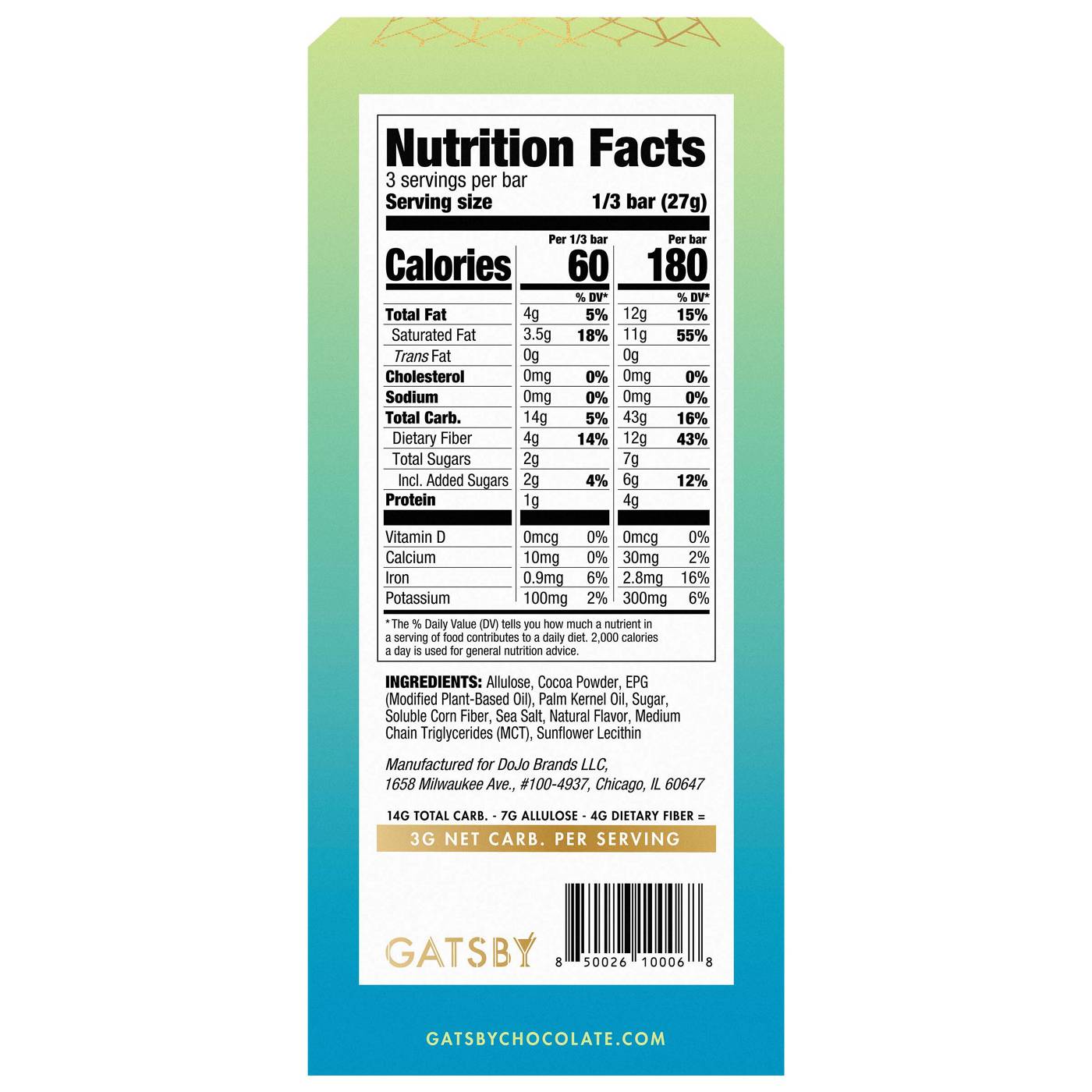 Gatsby Sea Salt Extra Dark Style Chocolate Bar Shop Candy at HEB