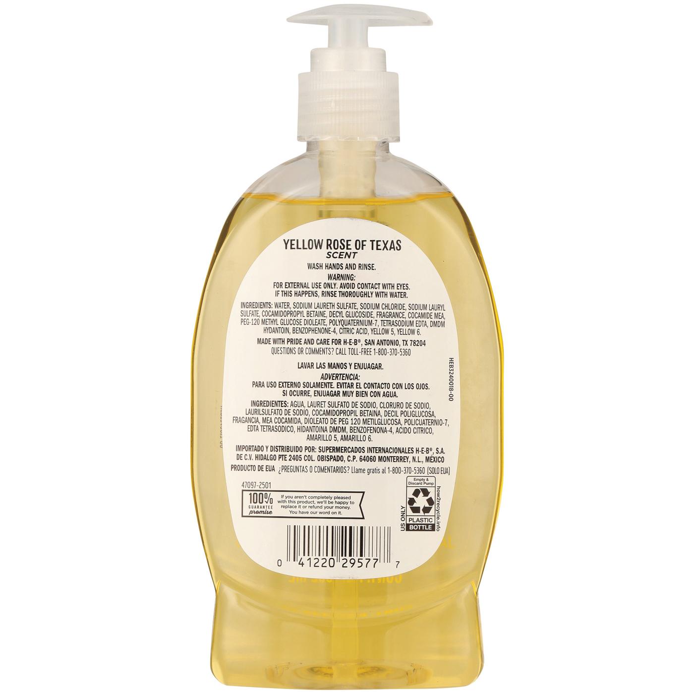 H-E-B Liquid Hand Soap - Yellow Rose; image 2 of 2