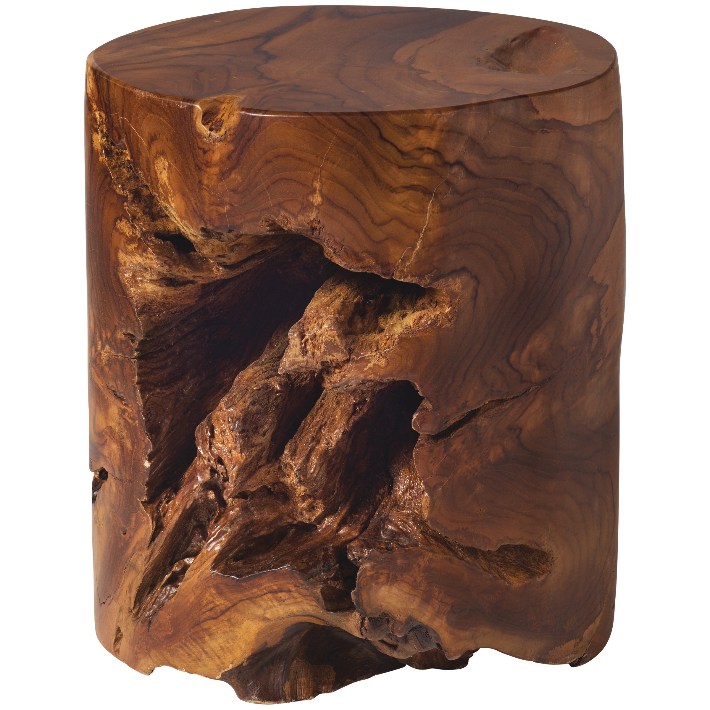 Haven + Key Teak Wood Stump Accent Table Shop Seasonal Decor at HEB