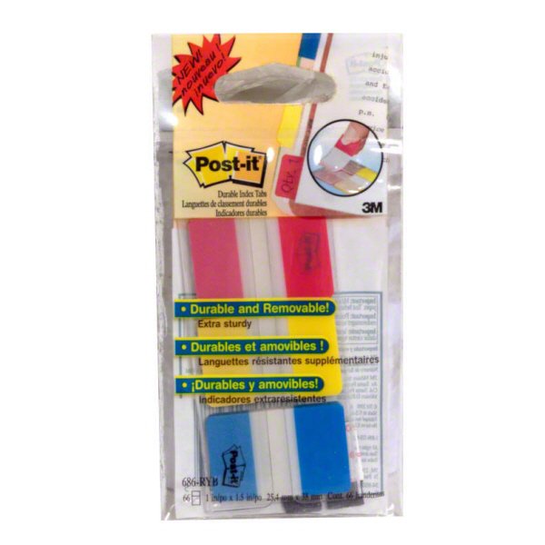 Post-it Durable Index Tabs - Assorted Colors, 66 Ct - Shop Sticky notes ...